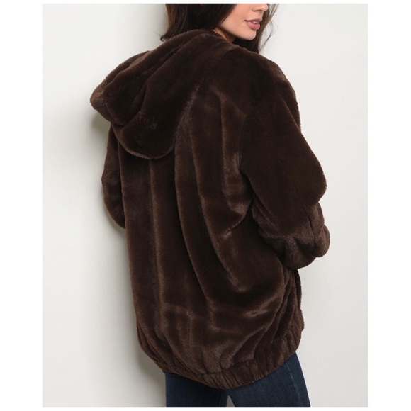 🧸LAST ONE🧸 Teddy Bear Hoodie Jacket Chocolate - Picture 3 of 4